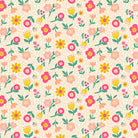 Fabric pattern of small flowers on a beige background