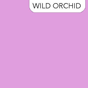 Solid purple color swatch with 'Wild Orchid' text at the top Wild Orchid Northcott Colorworks Solid- 9000-842 Carmon's Quilt Shop