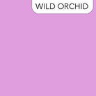 Solid purple color swatch with 'Wild Orchid' text at the top Wild Orchid Northcott Colorworks Solid- 9000-842 Carmon's Quilt Shop