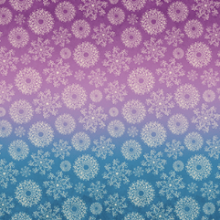 Gradient pattern of snowflakes transitioning from purple to blue