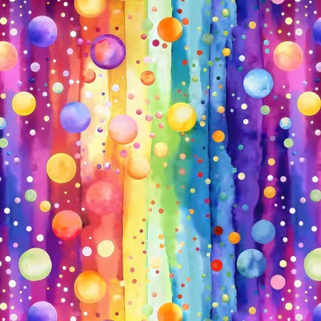Carmon's Quilt Shop Bubble Pops multi-colored wide backing fabric with a playful bubble texture and watercolor stripes.