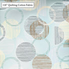 Carmon's Quilt Shop QT Fabrics 118 inch wide dusty aqua cotton quilting fabric with overlapping geometric circles
