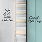 Carmon's Quilt Shop Light As Air 5-inch cotton fabric charm pack featuring elegant floral and botanical prints