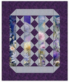 Lovely Flowers Quilt Pattern by Carmon's Quilt Shop featuring floral panels with purple and lavender diamond accents.