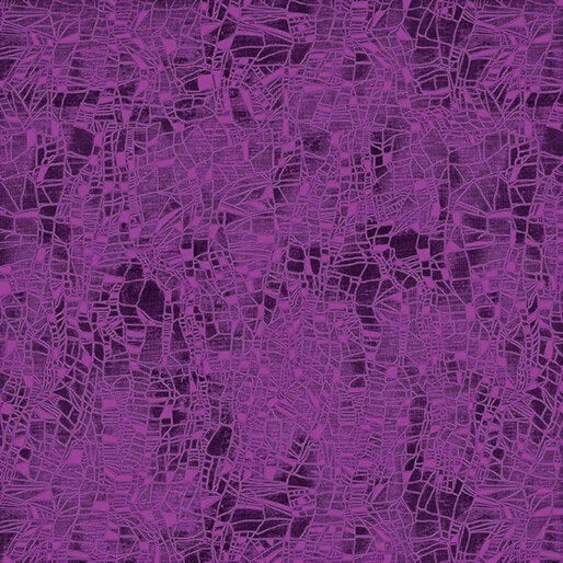 Carmon's Quilt Shop Dragonfly Wonder purple cotton fabric with a dark abstract dragonfly wing pattern