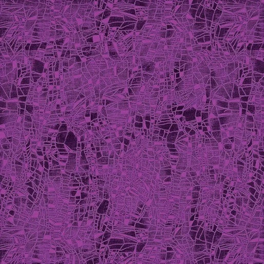 Carmon's Quilt Shop Dragonfly Wonder purple cotton fabric with a dark abstract dragonfly wing pattern