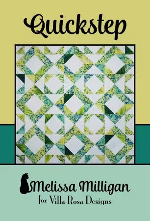Carmon's Quilt Shop Quickstep quilt pattern by Villa Rosa Designs featuring an interlocking green and white diamond design