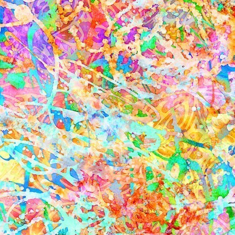 Carmon's Quilt Shop QT Fabrics Got Your Back abstract multi-colored splatter print 100% cotton quilting fabric