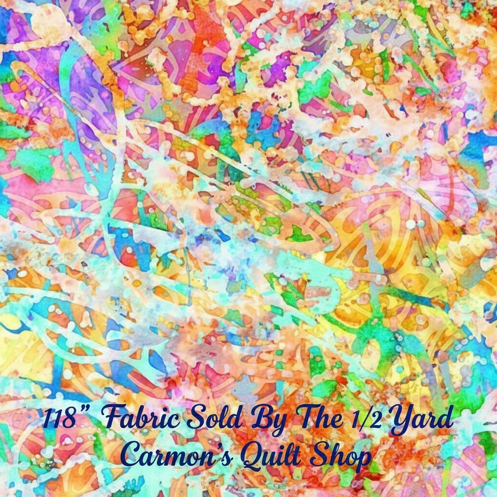 Carmon's Quilt Shop QT Fabrics Got Your Back multi-colored abstract splatter print 100% cotton quilting fabric