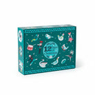 Carmon's Quilt Shop 12 Days of Christmas advent box in dark turquoise with festive character illustrations.