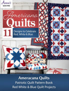 Carmon's Quilt Shop Americana Quilts pattern book featuring red, white, and blue star quilt projects and home decor.