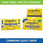 Carmon's Quilt Shop Amodex ink and stain remover trial pack featuring non-toxic eco-friendly cleaning solution