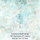 Carmon's Quilt Shop QT Fabrics Panorama 118 inch wide light aqua mottled texture 100% cotton quilting fabric