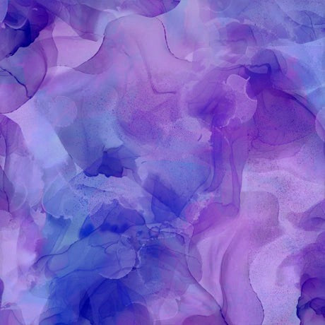 Carmon's Quilt Shop Aura Watercolor purple 100% cotton wide backing fabric with abstract fluid design