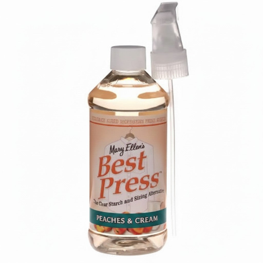 Carmon's Quilt Shop 16oz Best Press Peaches & Cream spray starch bottle for quilting and ironing fabric