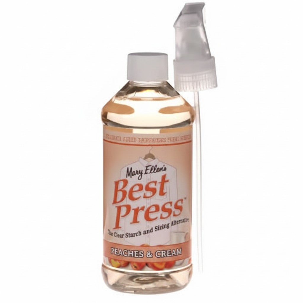 Carmon's Quilt Shop Best Press Peaches & Cream spray starch 16oz bottle for quilting and sewing ironing aid