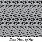 Carmon's Quilt Shop FIGO Fabrics Sweet Treat black cotton quilting fabric featuring a repeating bat pattern