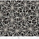 Carmon's Quilt Shop QT Fabrics black cotton quilting fabric featuring an intricate white spiderweb pattern