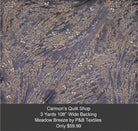 Carmon's Quilt Shop Meadow Breeze brown floral 108-inch wide cotton quilt backing fabric
