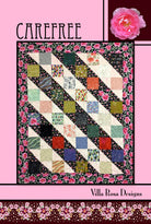Carmon's Quilt Shop Carefree quilt pattern by Villa Rosa Designs featuring a colorful 5-inch square patchwork design.
