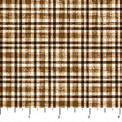 Carmon's Quilt Shop Figo Snowbound cotton fabric featuring a rustic distressed caramel and brown plaid pattern.