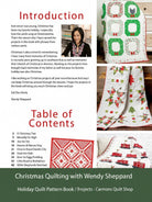 Carmon's Quilt Shop Christmas Quilting book by Wendy Sheppard featuring festive holiday quilt patterns and projects.