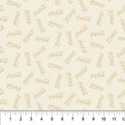 Carmon's Quilt Shop Coca-Cola Christmas taupe cotton fabric with an allover logo toss pattern for quilting projects.