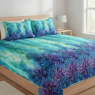 Carmon's Quilt Shop Coral Reef turquoise multi 100% cotton wide backing fabric, 3 yards 108" x 108", featuring underwater coral and sea life.