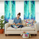 Carmon's Quilt Shop Coral Reef turquoise multi 100% cotton fabric, 3 yards, 108" x 108", designed by Deborah Edwards & Melanie Samra.