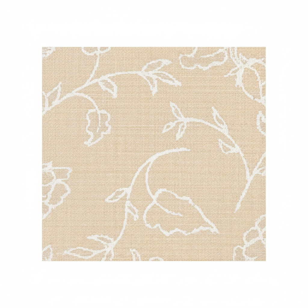 Carmon's Quilt Shop Robert Kaufman Light As Air cream cotton fabric with delicate white floral vine pattern