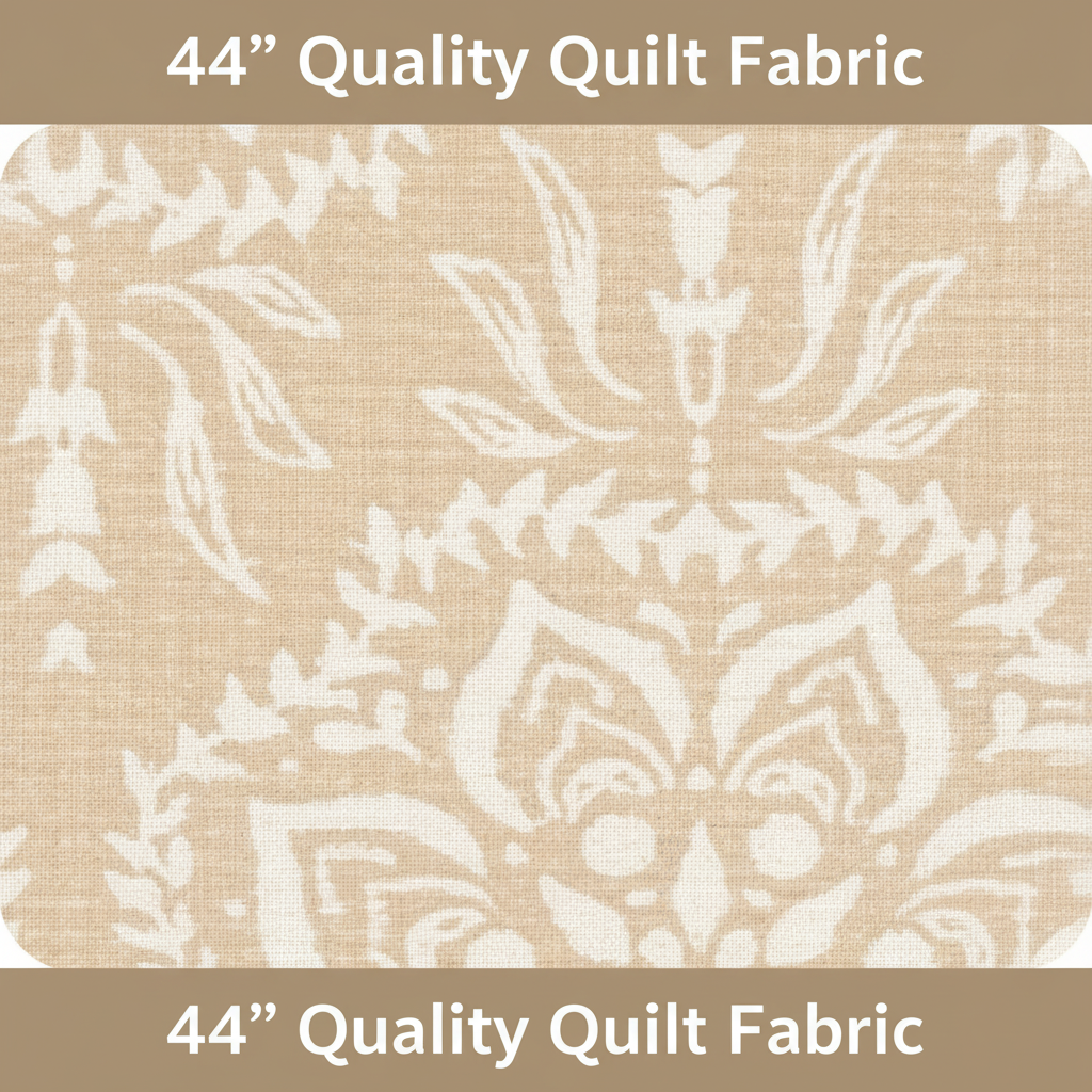 Carmon's Quilt Shop Light As Air cream 100% cotton quilting fabric with a white botanical floral pattern.