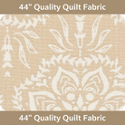 Carmon's Quilt Shop Light As Air cream 100% cotton quilting fabric with a white botanical floral pattern.