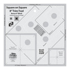 Creative Grids Square on Square 8-Inch Trim Tool for 4-inch bonus blocks, made of clear acrylic with black markings.