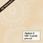 Carmon's Quilt Shop Dancing Doilies natural 108-inch wide quilt backing fabric with elegant lace-inspired patterns.