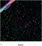 Carmon's Quilt Shop Dragonfly Wonder black cotton fabric with multi-colored paint splatter design by Benartex