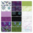 Carmon's Quilt Shop Dragonfly Wonder charm pack featuring 40 cotton fabric squares with dragonfly and floral prints.