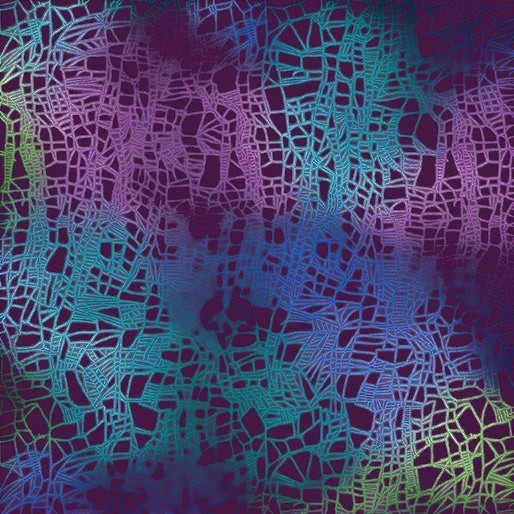Carmon's Quilt Shop Dragonfly Wonder cotton fabric featuring a vibrant purple and teal abstract dragonfly wing pattern.