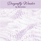 Carmon's Quilt Shop Dragonfly Wonder lavender fabric with white abstract pattern by Benartex