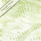 Carmon's Quilt Shop Dragonfly Wonder light green cotton quilting fabric featuring a rippling waves and leaf pattern.