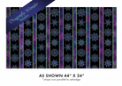 Carmon's Quilt Shop Dragonfly Wonder stripe cotton fabric featuring plum and black mandala patterns on 44 inch cloth