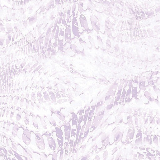Carmon's Quilt Shop Dragonfly Wonder fabric featuring a light purple and white abstract pattern on cotton cloth