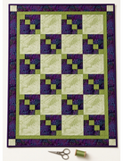 Carmon's Quilt Shop Dragonfly Wonder City Lights 3-yard quilt in purple and green geometric cotton fabric