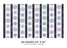 Carmon's Quilt Shop Dragonfly Wonder stripe quilting cotton fabric in white and plum with intricate mandala patterns.