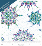 Carmon's Quilt Shop Dragonfly Wonder white cotton fabric featuring multi-colored beaded medallion dot patterns