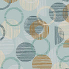 Carmon's Quilt Shop Panorama 118 inch wide cotton backing fabric featuring a dusty aqua overlapping circle pattern.