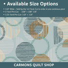 Carmon's Quilt Shop Panorama 118 inch wide cotton backing fabric featuring a dusty aqua overlapping circle geo pattern