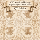 Carmon's Quilt Shop QT Fabrics American Heritage cream cotton backing fabric with vintage eagle and star pattern