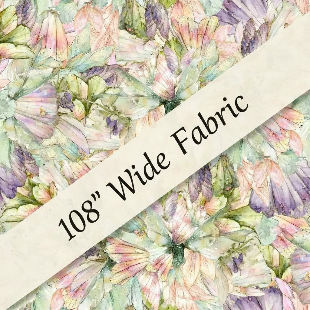 Carmon's Quilt Shop Fairy Boutique Make a Wish multi-colored 108-inch wide cotton quilt backing fabric