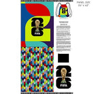 Carmon's Quilt Shop FIFA World Cup 26 drawstring backpack kit panel, 24" x 43", featuring colorful abstract designs and trophy graphics.