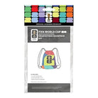 Carmon's Quilt Shop FIFA World Cup 26 Drawstring Backpack Kit with colorful panel and instructions.